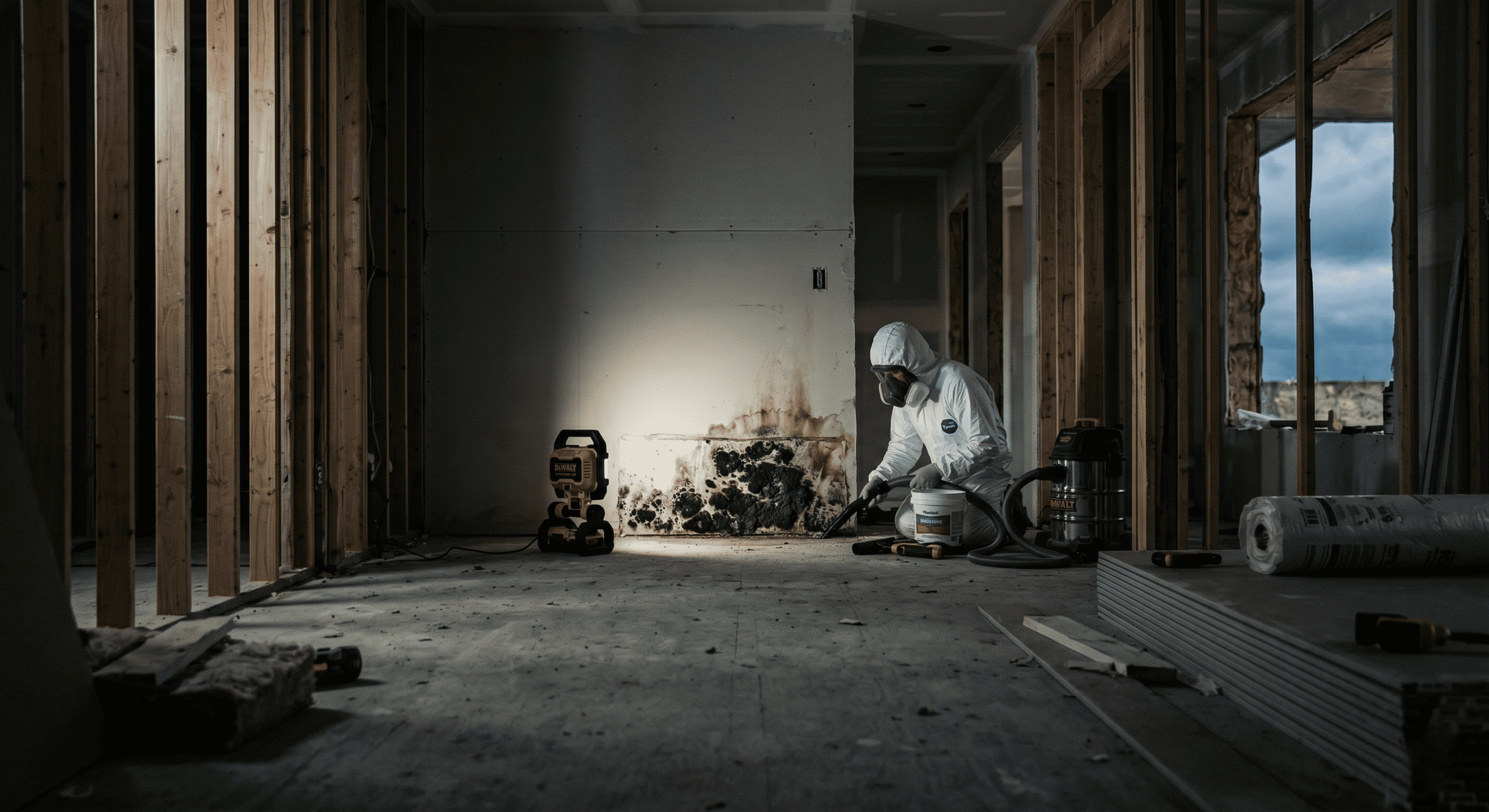 Mold remediation Coeur d'Alene — IICRC S520 negative-air containment and HEPA filtration setup